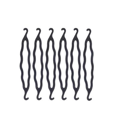 6 Pieces Black Plastic Hair Donut Bun Maker Hair Twist Braid Bud Hair Curler Magic Hair Styling Accessory