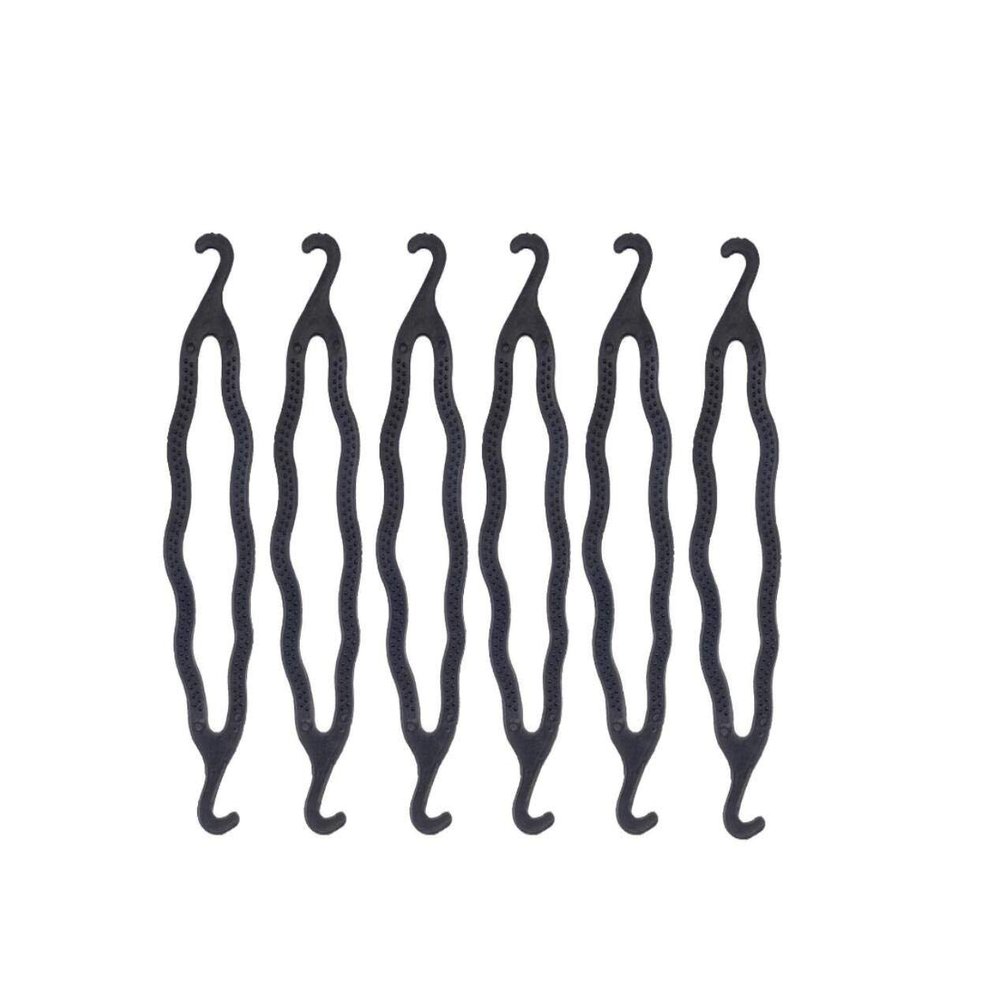 6 Pieces Black Plastic Hair Donut Bun Maker Hair Twist Braid Bud Hair Curler Magic Hair Styling Accessory