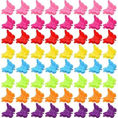 100 Packs Assorted Color Butterfly Hair Clips, Beautiful Mini Clips Accessories for Women and Girls, Random