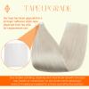 Full Shine 22 Inch Tape in Extensions Blonde Human Hair Extensions Color 1000 White Blonde Double Sided Adhesive Extension 40Pcs 100 Grams Seamless Remy Skin Weft Add Length view 2