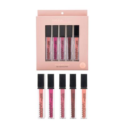 Manna Kadar Full Size Liplocked Priming Gloss Stains Set, Multi-Colored, 5 Count