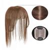 Yanamy 100% Human Hair Air Bangs Crown Topper with Side Temples, Clip in Mono Hair Topper for Women, 8" Light Brown view 1