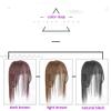 Yanamy 100% Human Hair Air Bangs Crown Topper with Side Temples, Clip in Mono Hair Topper for Women, 8" Light Brown view 2