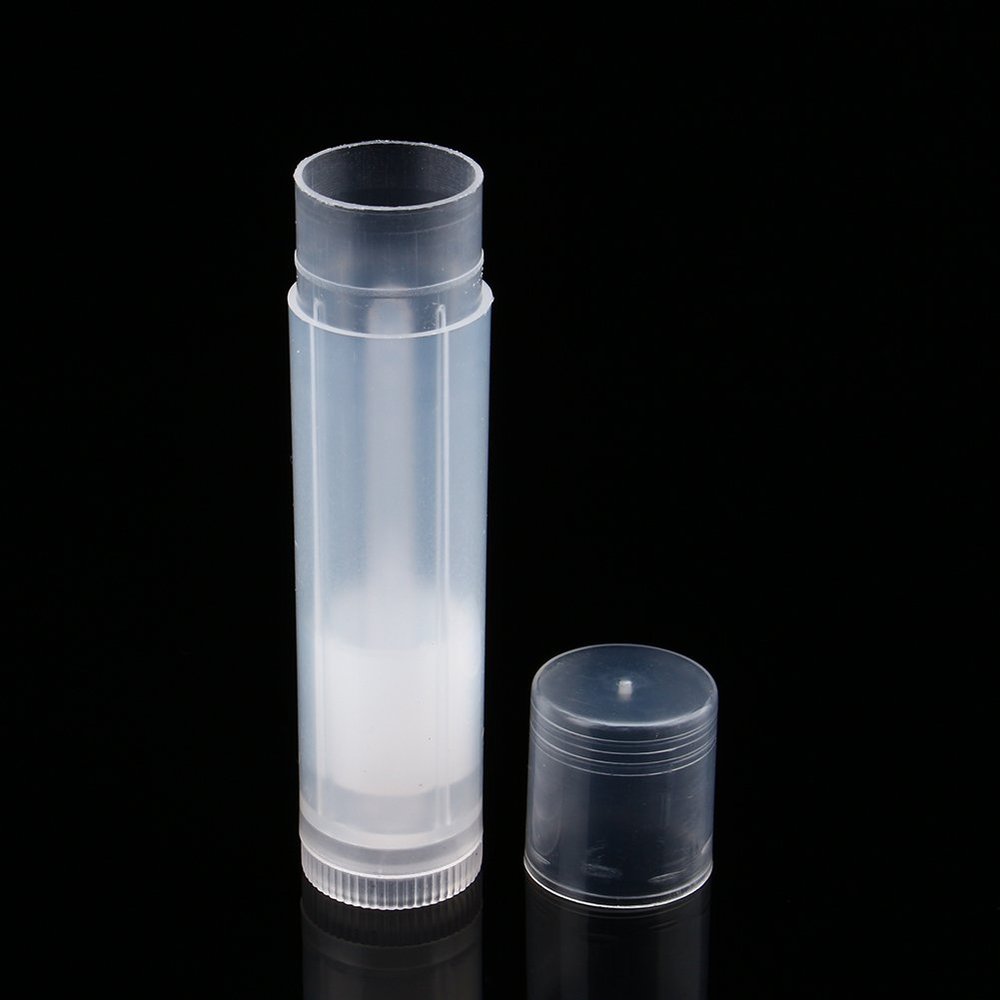 100Pcs 5ml Empty Lipstick Lip Balm Container Tube, Clear Black White Empty Lip Balm Tubes with Caps, Craft Supplies