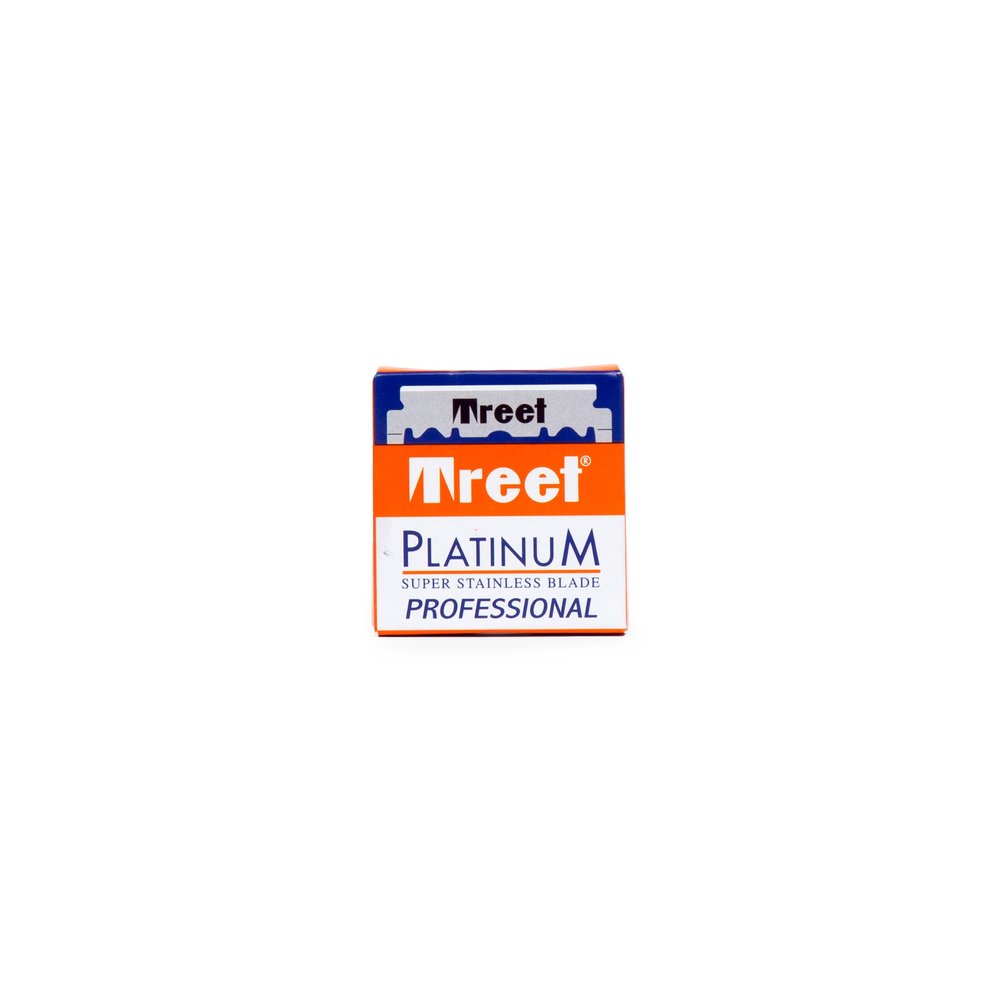 Treet Platinum Professional Super Stainless Steel Single Edge Straight Barber Razor Blades Pack of 100 - Premium Quality Shaving Experience for Sharp, Smooth Shaving Perfect for Straight Barber Razor