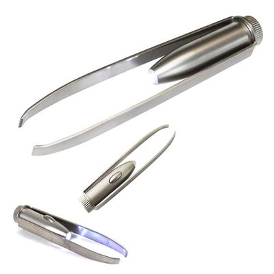 1 Pc Tweezer Stainless Steel Make Up Eyelash Eyebrow Hair Removal With LED Light