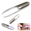 1 Pc Tweezer Stainless Steel Make Up Eyelash Eyebrow Hair Removal With LED Light view 2
