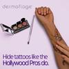 Dermaflage Tattoo Cover Up Makeup (Tan) - Bruise Full Coverage Concealer - Full Coverage Waterproof Concealer for Bruise, Scars & Acne - Smudge Proof Body Makeup Palette with 3 Pro SFX Shades + Brush view 2