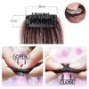 Yanamy One Piece Clip in Side Bangs Human Hair Invisible Hand Tied Fringe Hair Extension for Women, 14" Black, 2pcs view 4