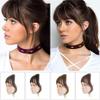 Yanamy Real Human Hair Clip on Bangs with Side Temples for Women Flat Bangs/Fringe Clip-in Hair Extension, Natural Black, Hand Tied view 1
