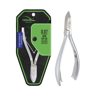 NGHIA Cuticle Nipper - D-07 JAW 16 | Stainless Steel | Durable and Sharp | Ergonomic Design | Grey Plated | Ideal for Salons and Home Use