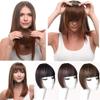 Yanamy Human Hair One Piece Clip in Bangs Hair Extension Flat Fringe Hairpiece for Women, Natural Black view 1