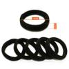 100 Pcs Seamless Cotton Thick Black Hair Band No Metal Elastic Hair Ties No Damage Ponytail Holder view 2