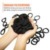 100 Pcs Seamless Cotton Thick Black Hair Band No Metal Elastic Hair Ties No Damage Ponytail Holder view 3