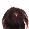 LXUE 2" x 3" Clip on Silk Base Human Hair Clip in Topper for Women with Bald Spot, 6" Light Brown view 2