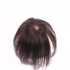 LXUE 2" x 3" Clip on Silk Base Human Hair Clip in Topper for Women with Bald Spot, 6" Light Brown view 3