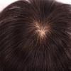 LXUE 2" x 3" Clip on Silk Base Human Hair Clip in Topper for Women with Bald Spot, 6" Light Brown view 4
