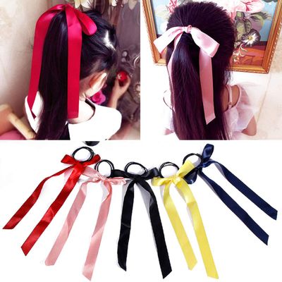 12PCS Fashion Bowknot Scrunchie Colorful Satin Elastic Tie Bands Hair Rope Rubber Band Ponytail Holder Elastic Hair Ties for Hair Accessories