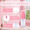 10Ml 0.3 Ounce Clear Plastic Lotion Pump Bottle with Pink Press Pump Head Empty Cosmetic Sample Container for Emulsion Face Cream Shampoo Gel - Pack of 12 view 3