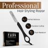 Facn Hair Razors for Cutting Hair - Professional Hair Styling Razor Kit with 11 Replacement Blades, Stainless Steel Hair Cutting Tool for Salon & Home, Premium Hair Thinning Texturizing Faether Razor view 2