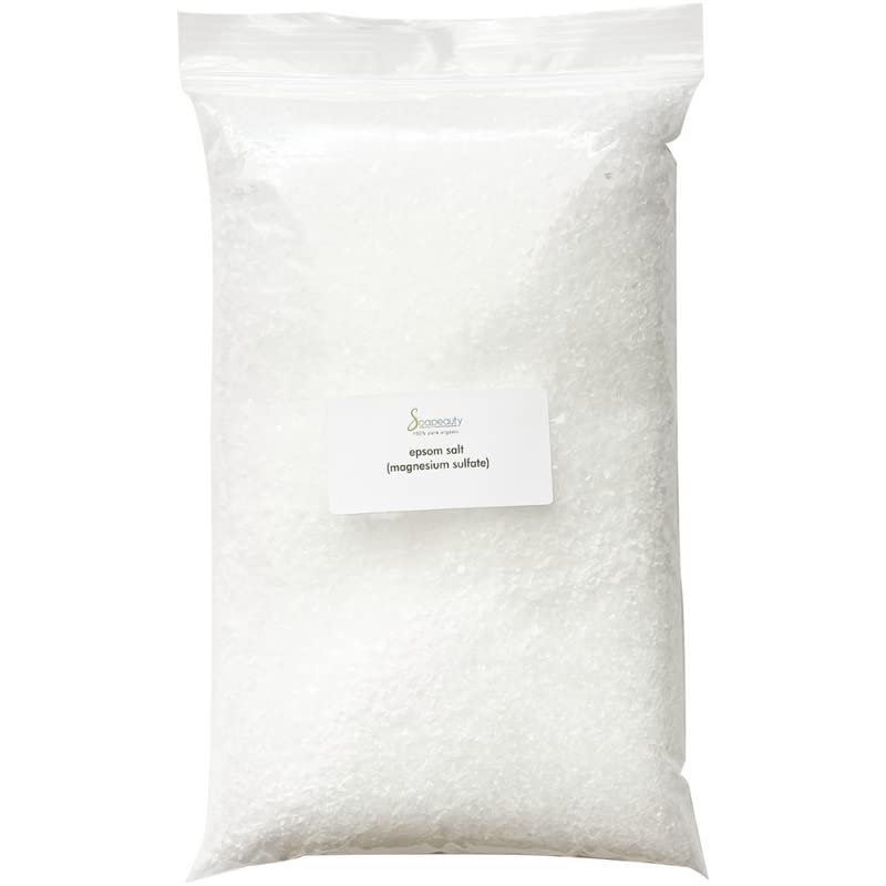 Soapeauty Epsom Salt 100% Pure Magnesium Sulfate USP Grade Kosher Non-GMO Epsom Salt Unscented |Epsom Salt Foot Soak| Epsom Salt Bath | Epsom Salts for Soaking for Pain Made in USA 32 OZ/2 LBS