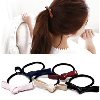 12Pcs Modern Simple Bow Hair Band Elastic Bows Ponytail Holder Rubber Band Tie Hair Rope Hair Scrunchies Bowknot Hair Accessories for Women Headwear