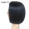 10" Short Bob Wigs, Straight Human Hair Wigs for Women, Synthetic Hair Full Wigs, Glueless Lace Front Human Hair Wigs, Synthetic Daily Party Wig, Heat Resistant (Natural Black) view 2