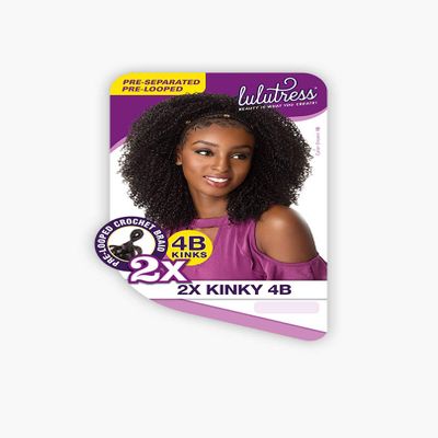 MULTI PACK DEALS! Sensationnel Synthetic Hair Crochet Braids Lulutress 2X Kinky 4B (1-PACK, 4)