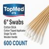6 Swabs Cotton Stick Cotton Tipped Applicator Single Tip with Wooden Handle (600 Count) view 4