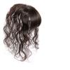 Remy Human Hair Toppers with Curly Texture Clip on 6 x 12cm Silk Base Hairline Topper for Women with Bangs, 25cm Dark Brown view 1