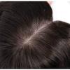 Remy Human Hair Toppers with Curly Texture Clip on 6 x 12cm Silk Base Hairline Topper for Women with Bangs, 25cm Dark Brown view 3