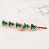 BUUEERR 4 Pcs Baroque Style Triangle Glass Design Hair Barrette Clip Crystal Hair Pin Alloy Hair Clip Bobby Pins Bling Hairpins Clips Styling Prom Hair Accessories for Women Girls (Green) view 2