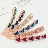 BUUEERR 4 Pcs Baroque Style Triangle Glass Design Hair Barrette Clip Crystal Hair Pin Alloy Hair Clip Bobby Pins Bling Hairpins Clips Styling Prom Hair Accessories for Women Girls (Green) view 3