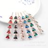 BUUEERR 4 Pcs Baroque Style Triangle Glass Design Hair Barrette Clip Crystal Hair Pin Alloy Hair Clip Bobby Pins Bling Hairpins Clips Styling Prom Hair Accessories for Women Girls (Green) view 4