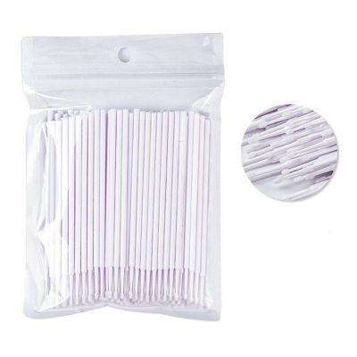400 PCS Micro Applicator Brushes Disposable Eyelash Extension Microswab Mascara Wands Brush For Lash Remover Brush Tools White, (head diameter 1.5mm)