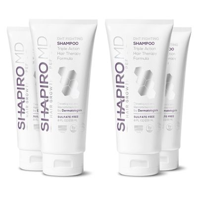 Shapiro MD Hair Growth Experts Hair Loss Shampoo | DHT Fighting Vegan Formula for Thinning Hair Developed by Dermatologists | Experience Healthier, Fuller and Thicker Looking Hair | 4 Month Supply