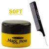 enenfeifei Magic Move Hair Product Cream by Supremo Japan (with Sleek Steel Pin Tail Comb) Japanese Creme Pomade Clay (SOFT (Yellow) - 4.2 oz LARGE) view 2