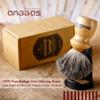 Anbbas Shaving Brush and Holder,Pure Badger Hair with Wood Handle,Black Resin Stand Holder,Contracted Design 2in1 Set for Men Wet Shave view 3