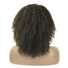 10" Brazilian kinky curl Human Hair Full Lace Wig Dark Brown With Curly Fringe view 2