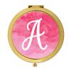 Andaz Press Gold Compact Mirror Bridesmaid's Wedding Gift, Blush Pink Watercolor, Monogram Letter A, 1-Pack, Bachelorette Bridal Shower Wedding Party Gifts view 1