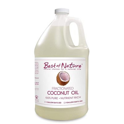 Best of Nature 100% Pure Fractionated Coconut Oil - Natural Massage Oil, Unscented Moisturizer for Men and Women, for Skincare and Hair Care, Carrier for Essential Oils, Half Gallon (64 fl oz)
