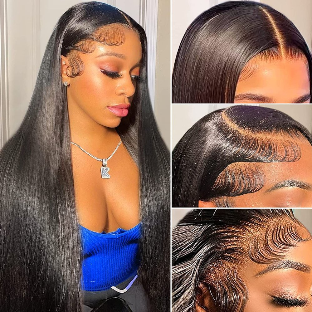 13x6 HD Lace Front Wigs Human Hair Straight Pre Plucked HD Transparent Lace Front Human Hair Wigs Brazilian Glueless Lace Frontal Wig 180% Density 18inch
