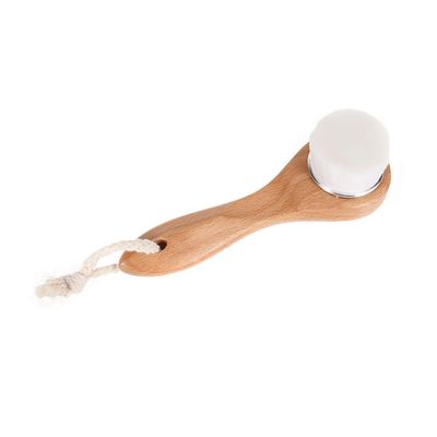 Facial Cleansing Brush Wooden Handle Manual Spa Deep Pore Wash Cleaning Brush