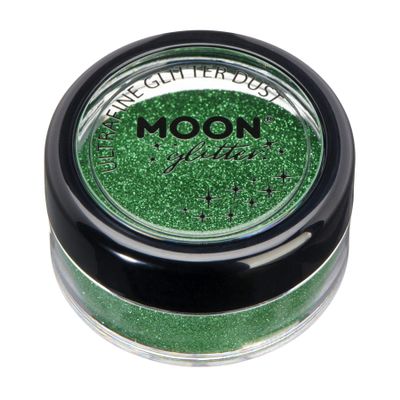 Classic Ultrafine Glitter Dust by Moon Glitter  100% Cosmetic Glitter for Face, Body, Nails, Hair and Lips - 5g - Green