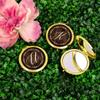 Andaz Press Gold Compact Mirror Bridesmaid's Wedding Gift, Rustic Wood with Laurels, Monogram Letter U, 1-Pack, Autumn Country Themed Bachelorette Bridal Shower Wedding Party Gifts view 2