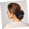 Beaupretty 2 Pieces Hair Snood Net Barrette Mesh Clip Elastic Butterfly Bun Bow Headdress for Lady Women Dance Office (Black) view 3