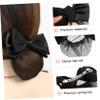 Beaupretty 2 Pieces Hair Snood Net Barrette Mesh Clip Elastic Butterfly Bun Bow Headdress for Lady Women Dance Office (Black) view 4