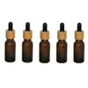 10Pcs 15ml/0.5oz Amber Glass Dropper Bottle with Black Rubber Head and Bamboo Lid Eye Dropper Bottle Portable Empty Makeup Storage Container Beauty Holders Dispenser for Essential oil view 1