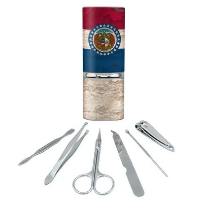 Rustic Missouri State Flag Distressed USA Stainless Steel Manicure Pedicure