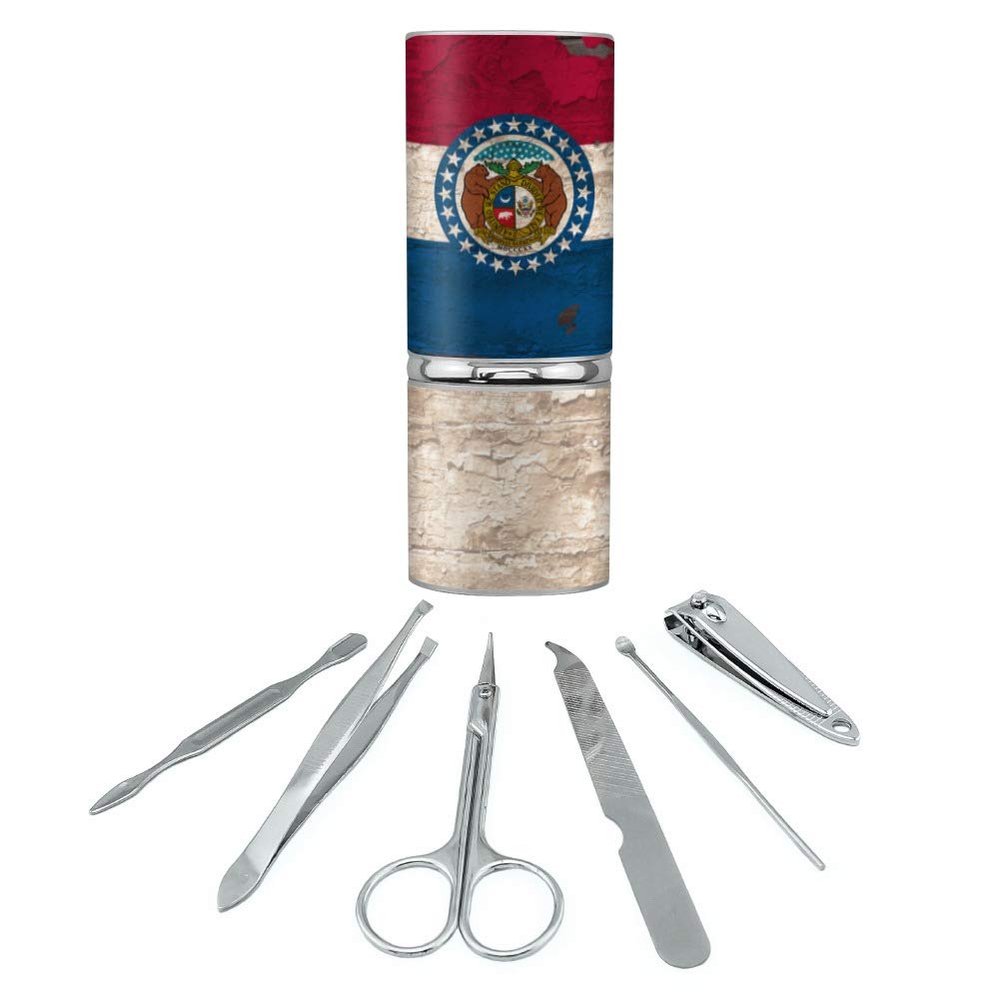 Rustic Missouri State Flag Distressed USA Stainless Steel Manicure Pedicure
